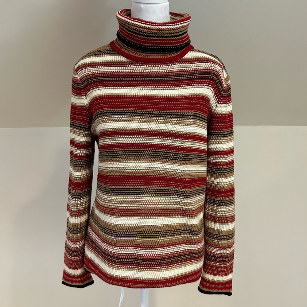 Talbots Striped Turtle Neck Sweater